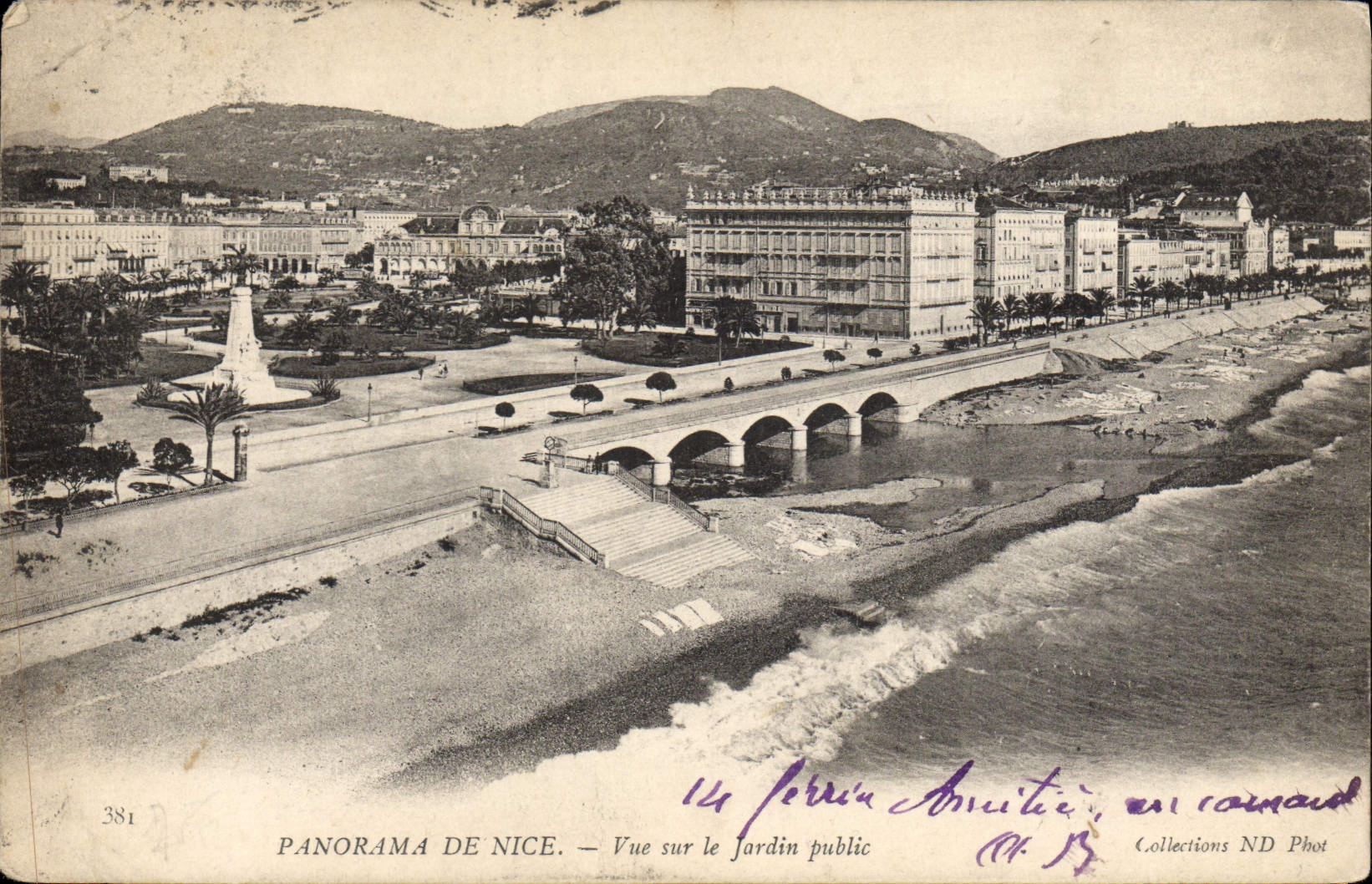 CPA Panorama De Nice Vue Sur Le Jardin Public