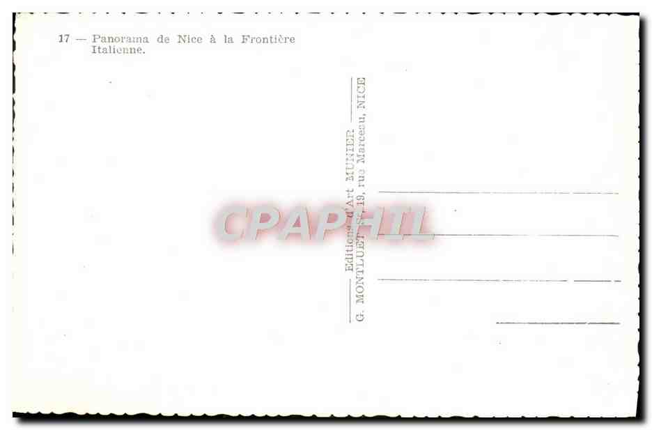 CPM Panorama de Nice a la frontiere italienne — Rückseite