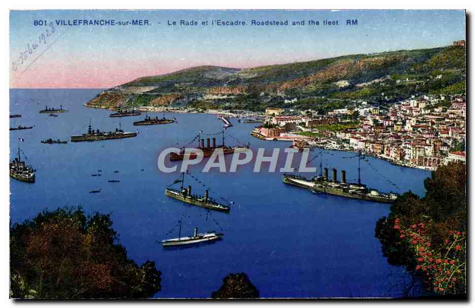 CPA Villefranche Sur Mer Le Rade Et I'Escadre Bateau
