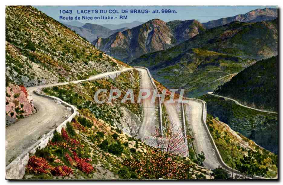 CPA Lacets Du Col De Braus Route De Nice En Italie