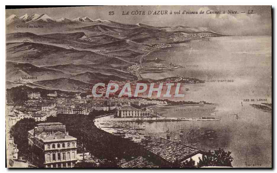 CPA La Cote D'Azur A Vol D'oiseau De Cannes A Nice