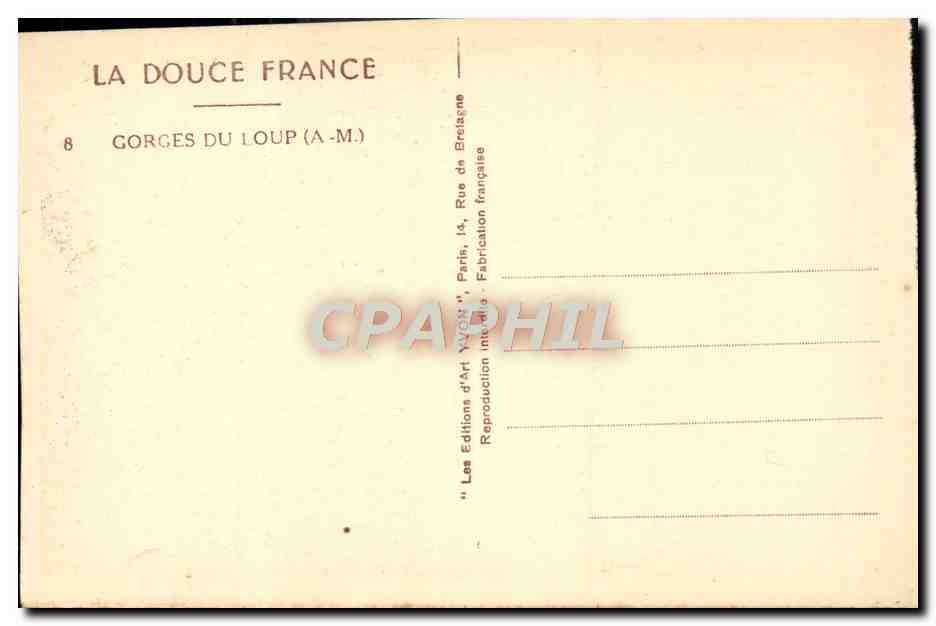 CPA Gorges Du Loup  — Rückseite