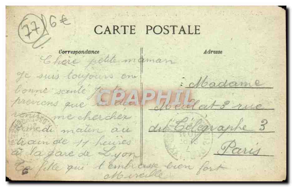 CPA Montigny Sur Loing Vue Generale Sur Le Loing — Achterkant
