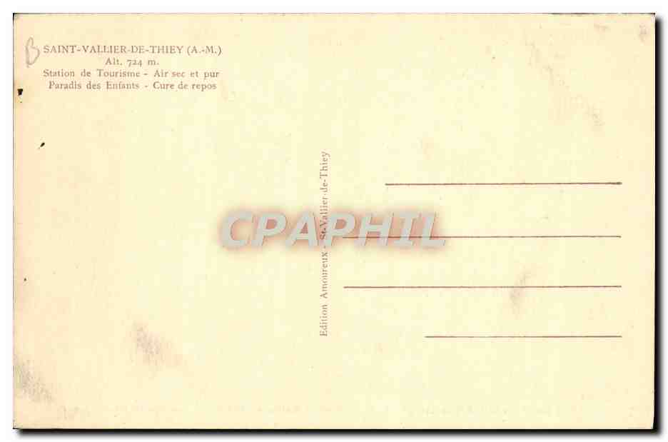 CPA Saint Vallier De Thiey Station Estivale La pierre druidique — Rückseite