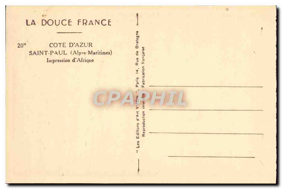 CPA Saint Paul Impression D'Afrique — Rückseite