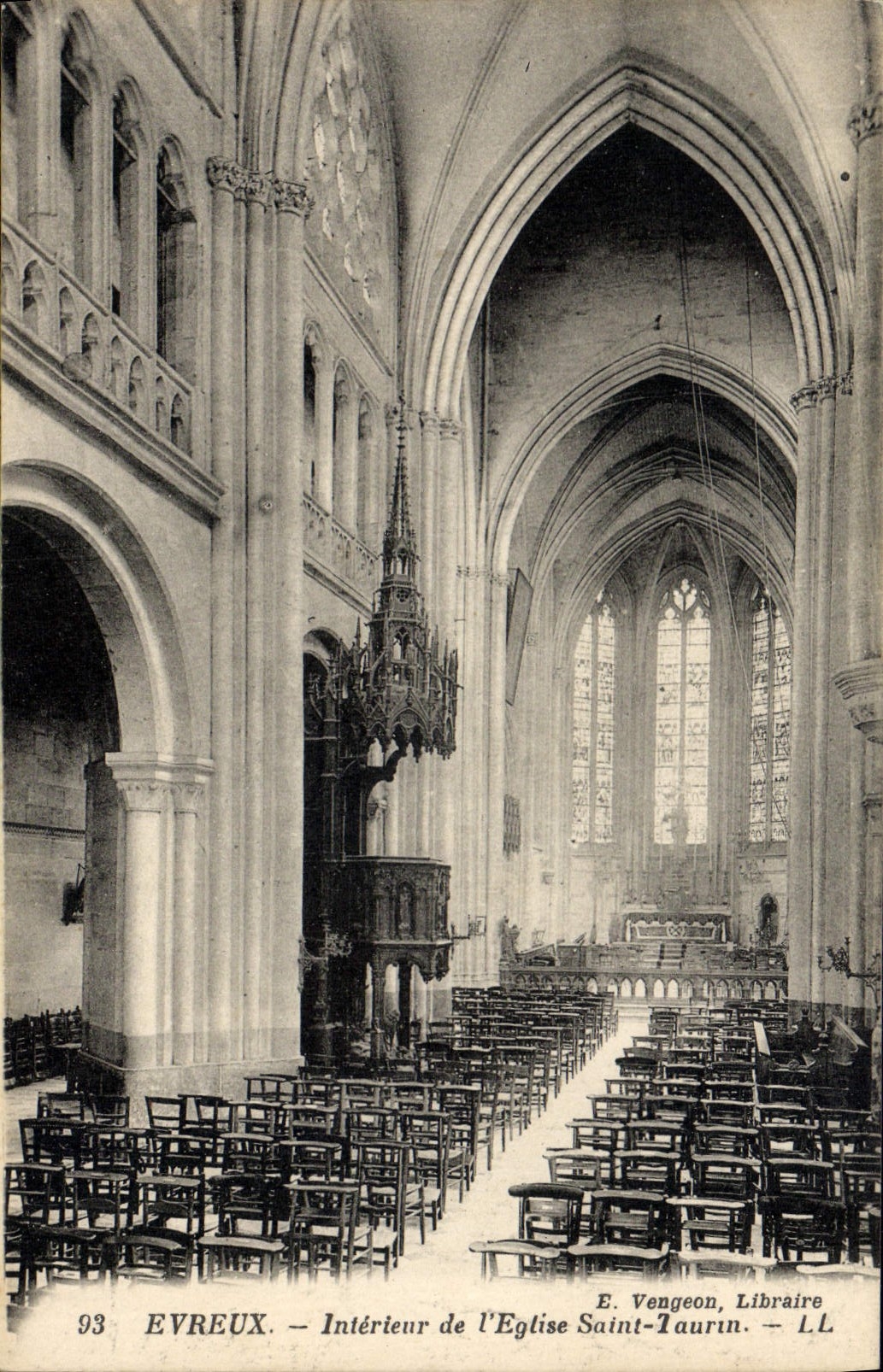 Évreux — Intérieur de l'Église Saint-Aurin — E. Vengeon, Libraire