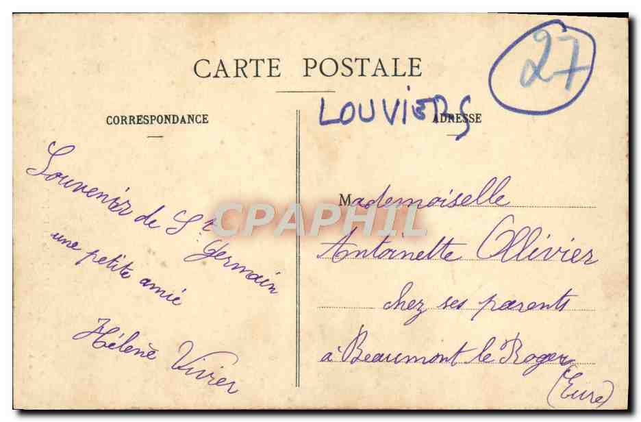 Église de St-GERMAIN-de-LOUVIERS — Fête de Jeanne d'Arc 1910 — Photo. A. Lavergne, Vernon (Eure) — Reverso