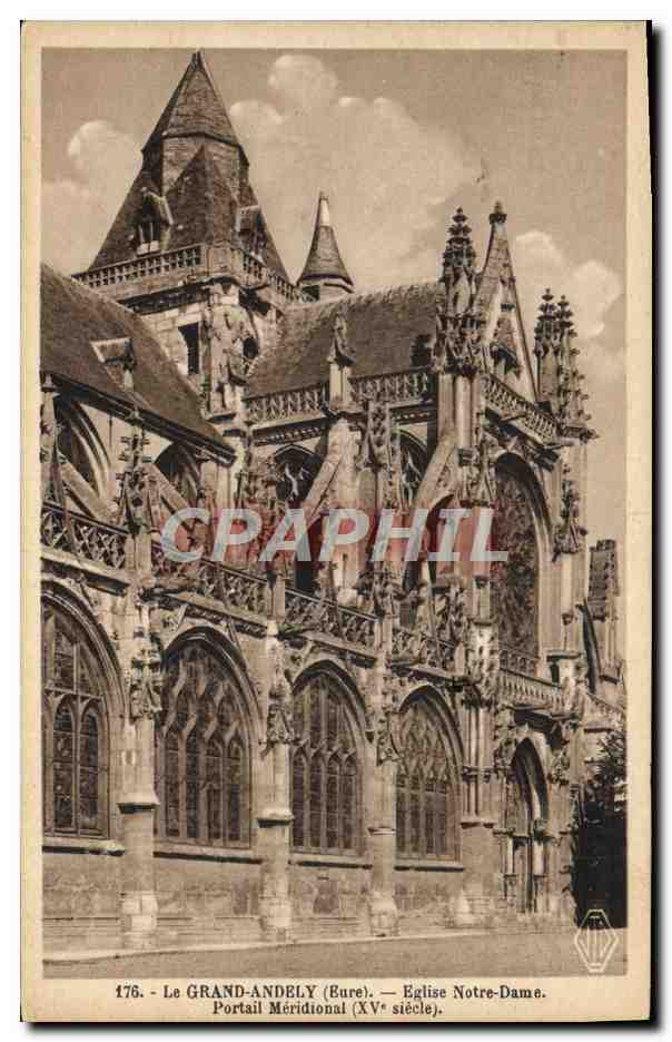 Le GRAND-ANDELY (Eure) — Église Notre-Dame. Portail Méridional (XVe siècle).