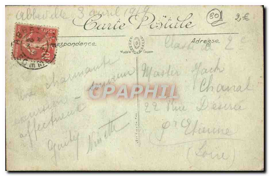 CPA Abbeville La Tour St Firmin — Rückseite