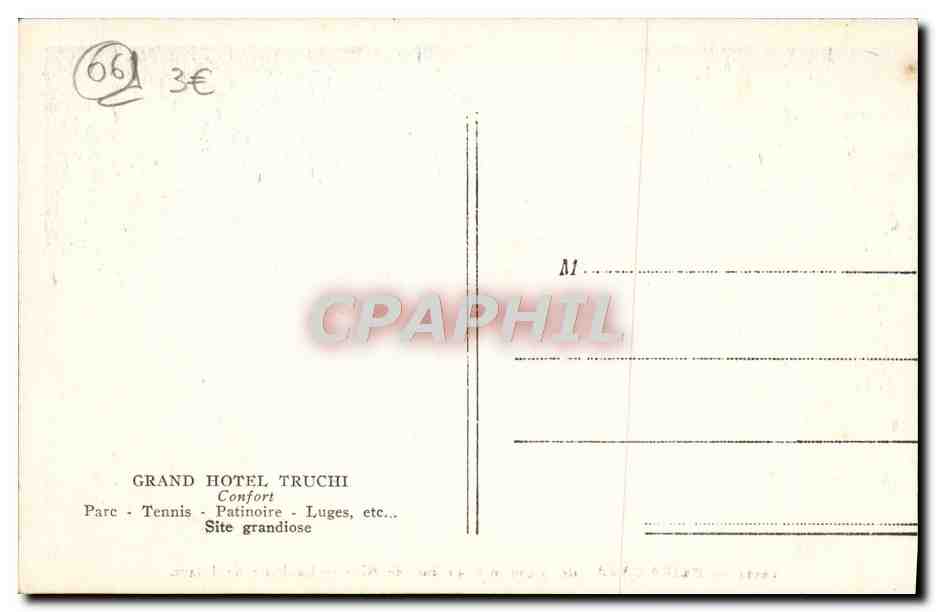 CPA Peira Cava La piste de luges  — Verso
