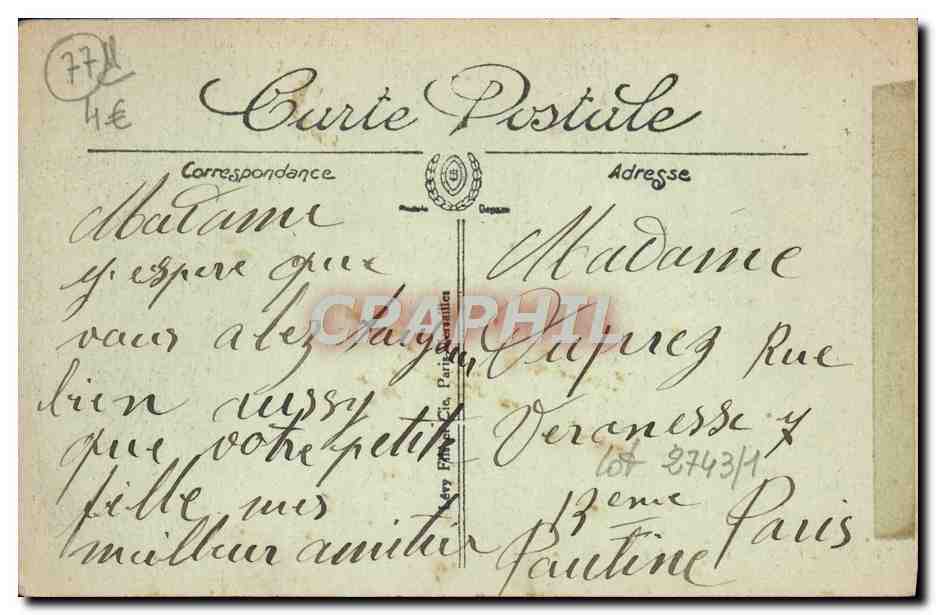 CPA Nemours Le Grand Pont et L'Eglise — Rückseite
