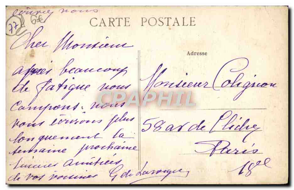 CPA Montigny Sur Loing Villa au bord du Loing — Rückseite