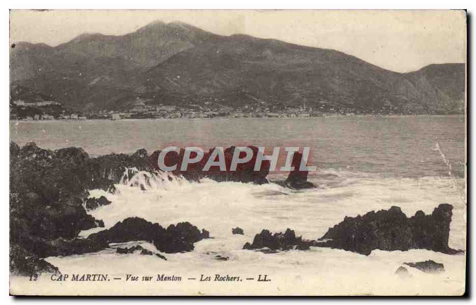 CPA Cap Martin Vue Sur Menton Les Rochers
