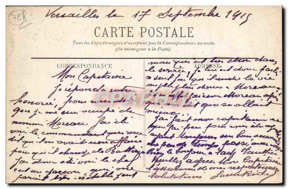 CPA Versailles Grand Trianon Le buffet — Verso
