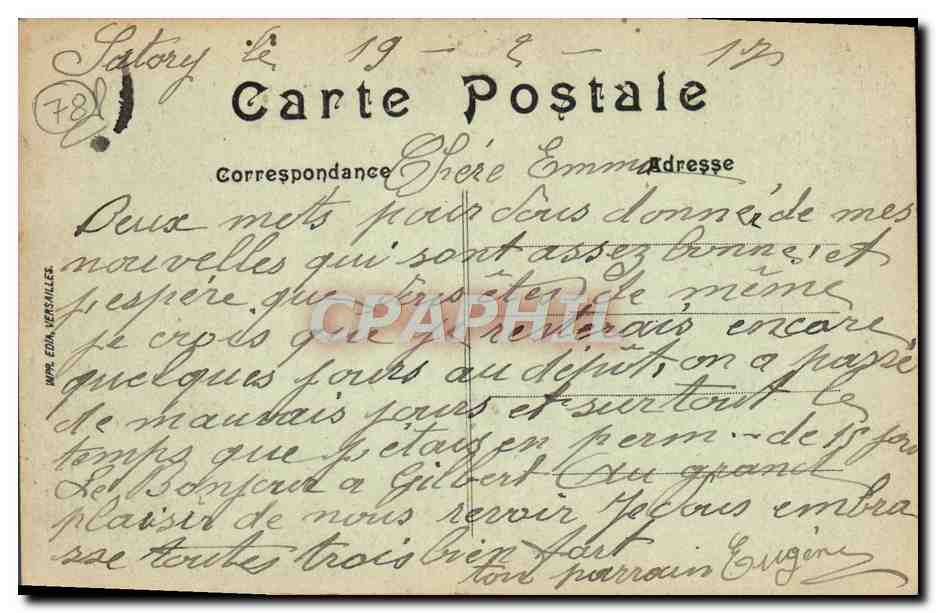 CPA Versailles Panorama — Verso