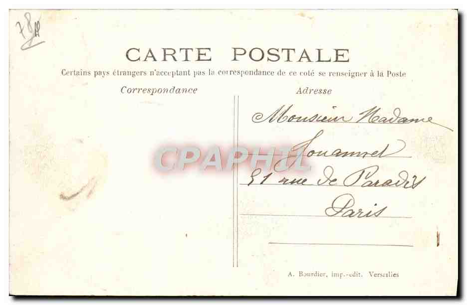 Versailles — Le Bassin de Neptune — A. Bourdier, imp.-édit. Versailles, n°52 — Verso