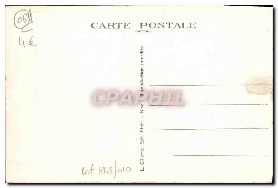 CPA Cap Martin Roquebrune  — Rückseite