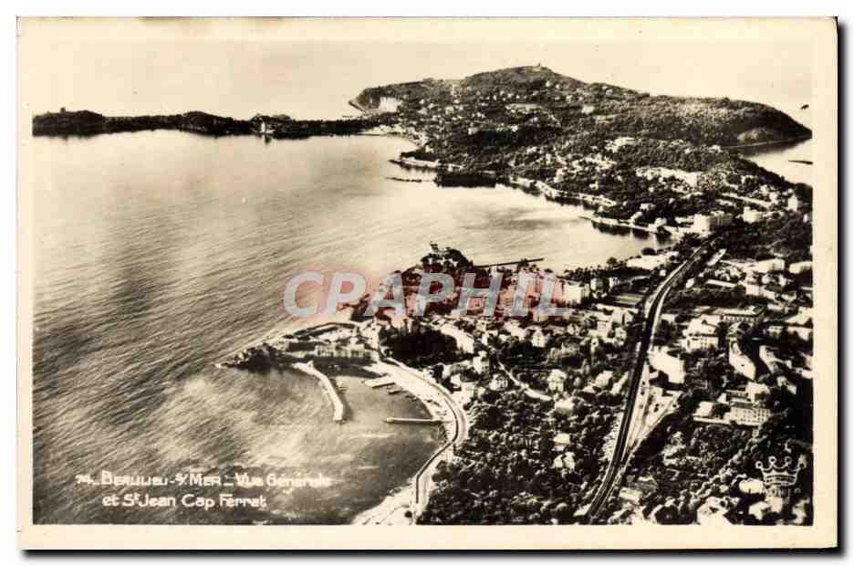 CPA Beaulieu Sur Mer Vue Generale et St Jean Cap Ferrat