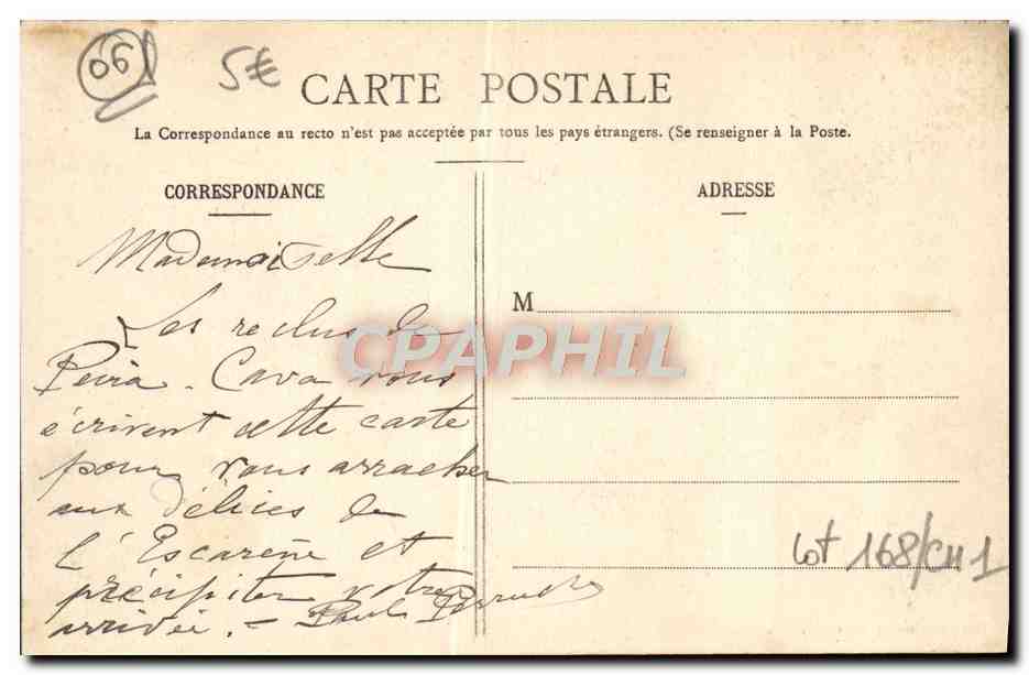 CPA Peira Cava Vue Prise du Domaine — Rückseite