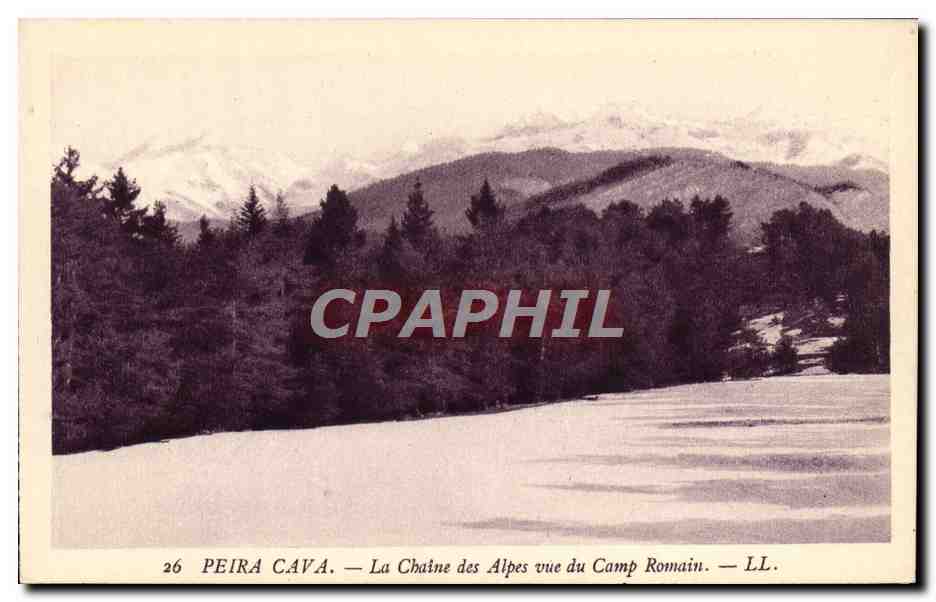 CPA Peira Cava La Chaine des Alpes Vue du Camp Romain