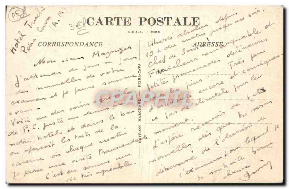 CPA Peira Cava Un coin de foret — Rückseite