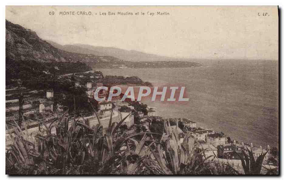 CPA Monte Carlo Les Bas Moulins et le Cap Martin