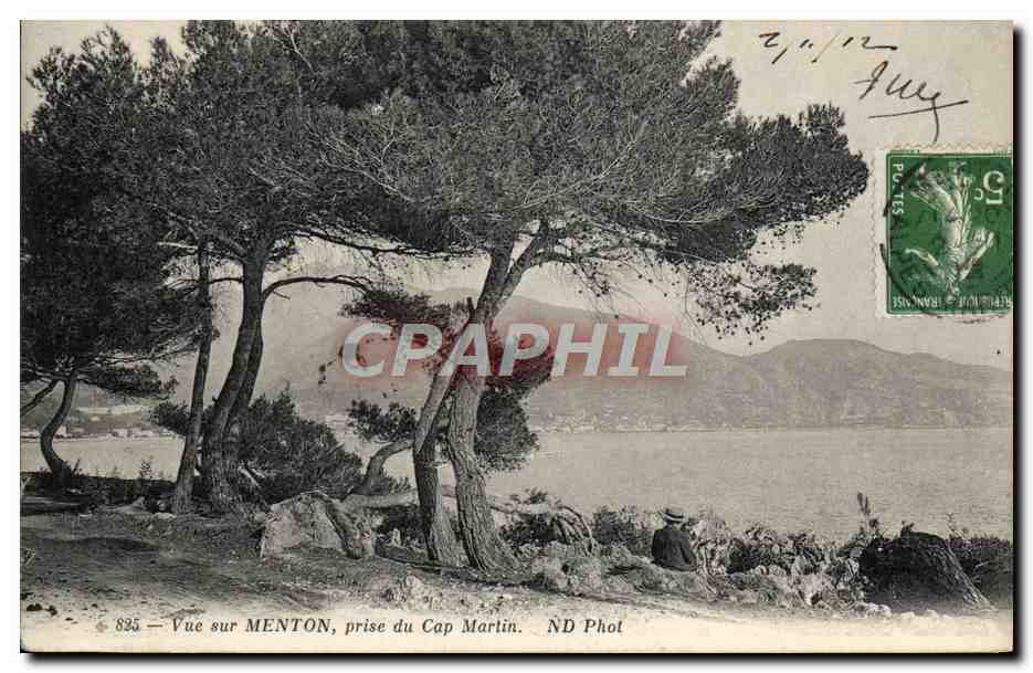 CPA Vue sur Menton Prise du Cap Martin