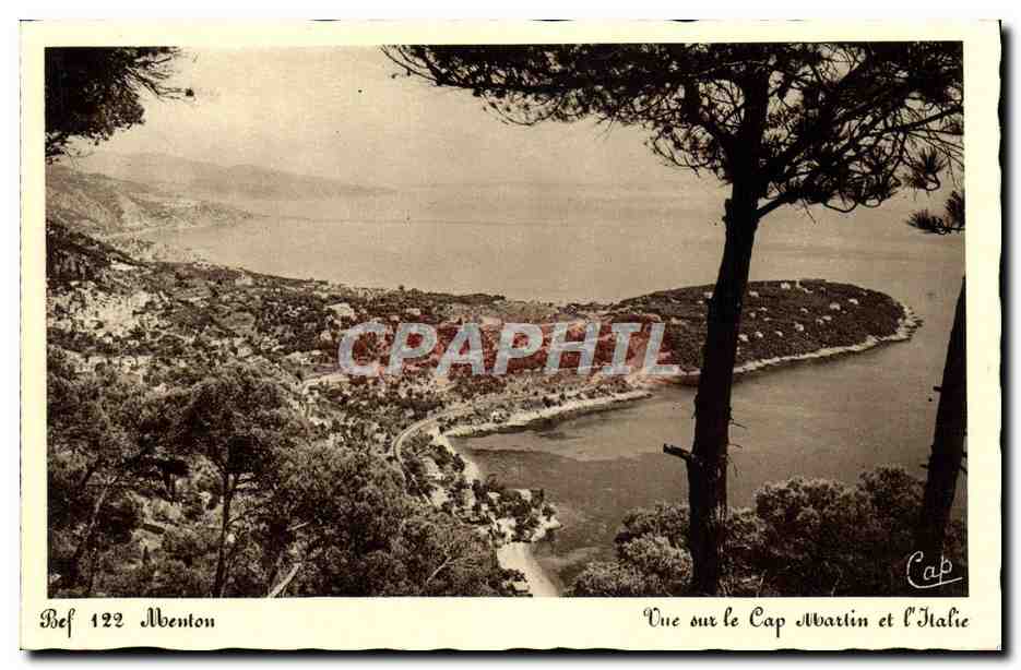 CPA Menton Vue sur le Cap Martin et l'Italie