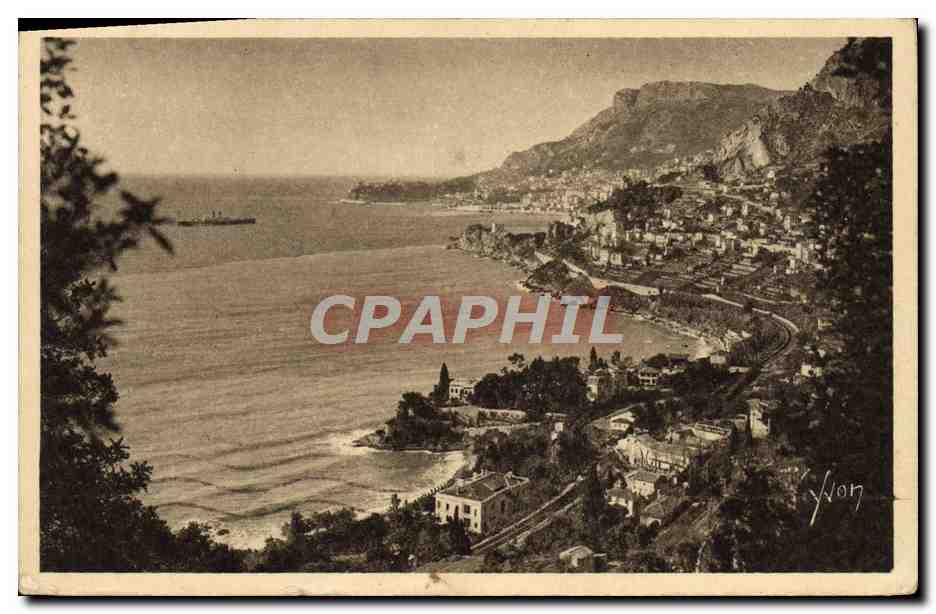 CPA Roquebrune Vue Generale Vers Monte Carlo