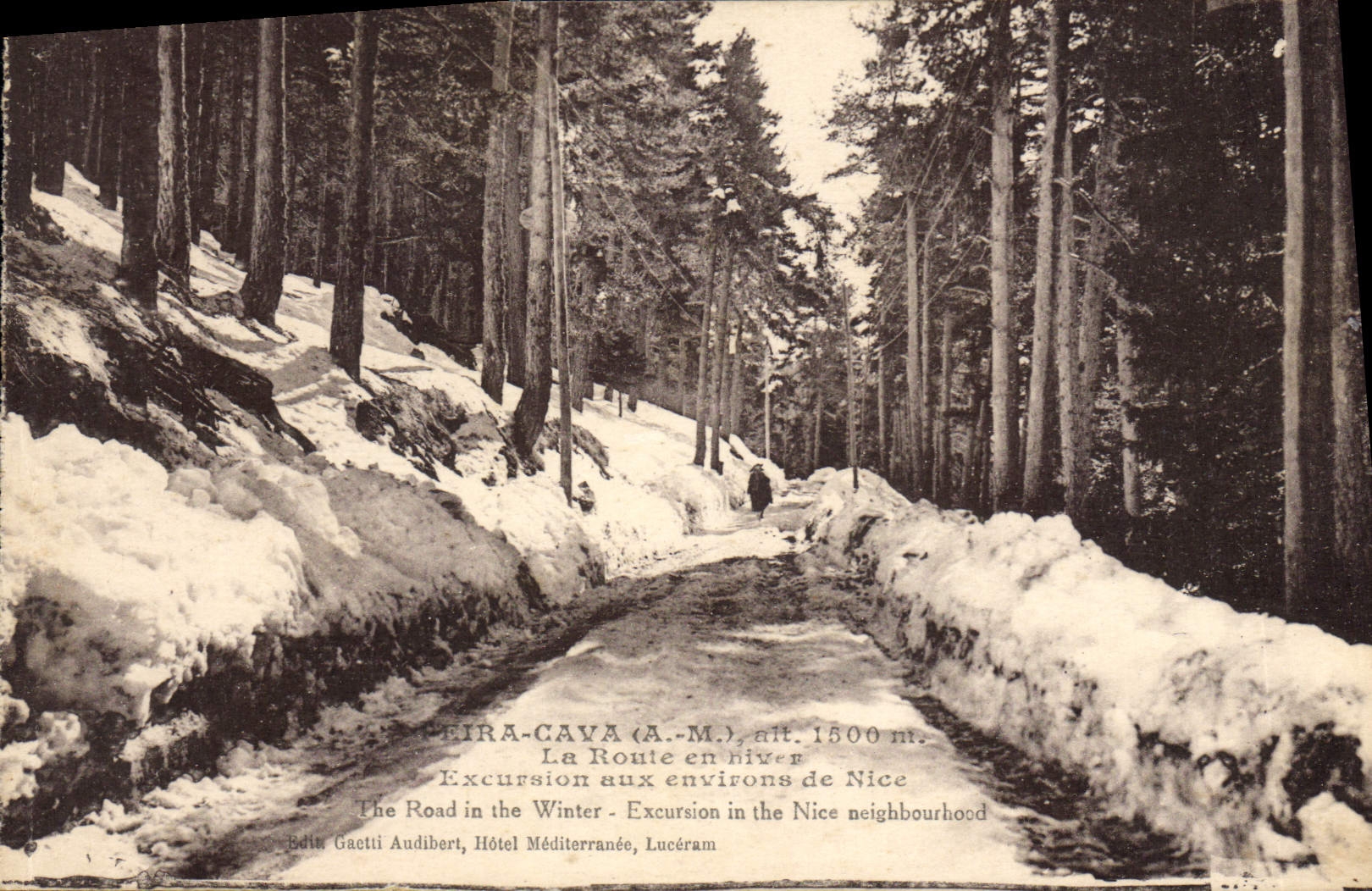 CPA Peira Cava La route en hiver Excursion aux environs de Nice