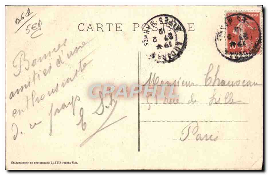 CPA Peira Cava Pres Nice Station d'Ete Chaine des Alpes  — Rückseite
