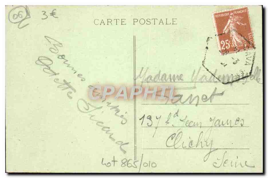 CPA Peira Cava Vue Generale des Alpes — Rückseite