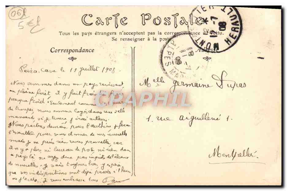CPA Alpes Maritimes Peira Cava Vue generale  — Rückseite