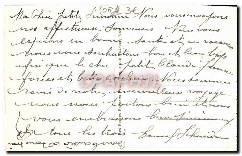 CPA Peira Cava Clocher de l'eglise et la chaine des Alpes  — Rückseite