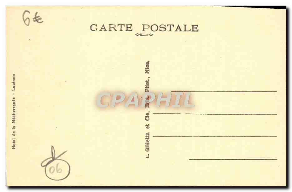 CPA Luceram De La Nouvelle Route du Col de L'Orme — Rückseite