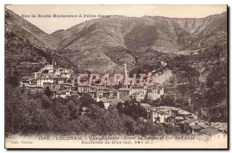 CPA Luceram Vue generale Cime de Braus et col de l'Able Environs de Nice