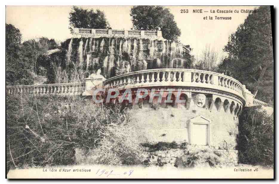 CPA Nice La Cascade du Chateau et la terrasse