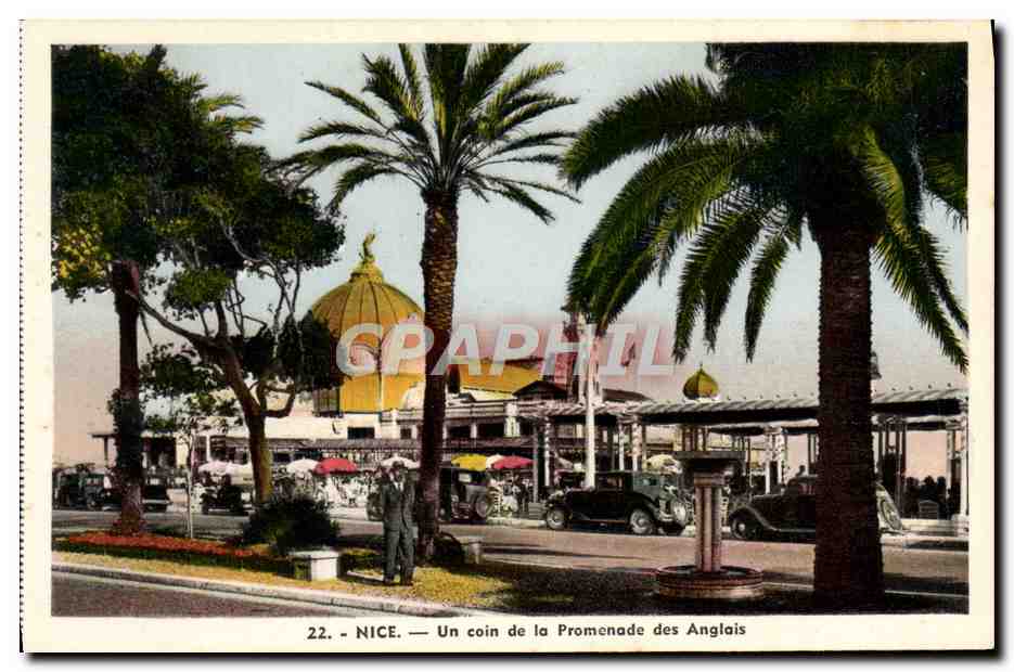 CPA Nice Un Coin de la Promenade des Anglais