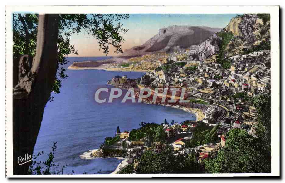 CPA La principaute de Monaco vue de Roqeubrune Cap Martin