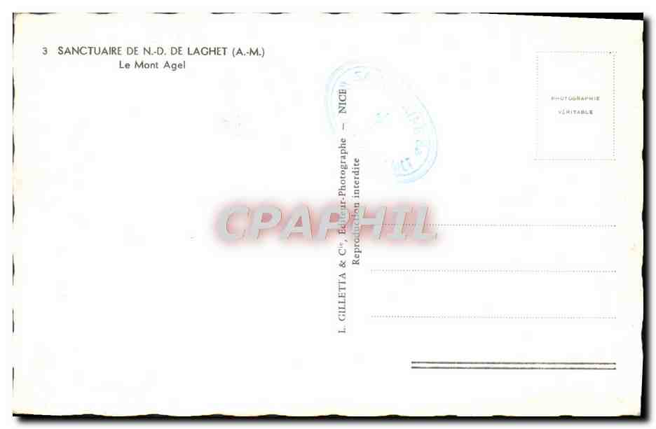 CPM Sanctuaire de ND de Laghet le Mont Agel — Rückseite