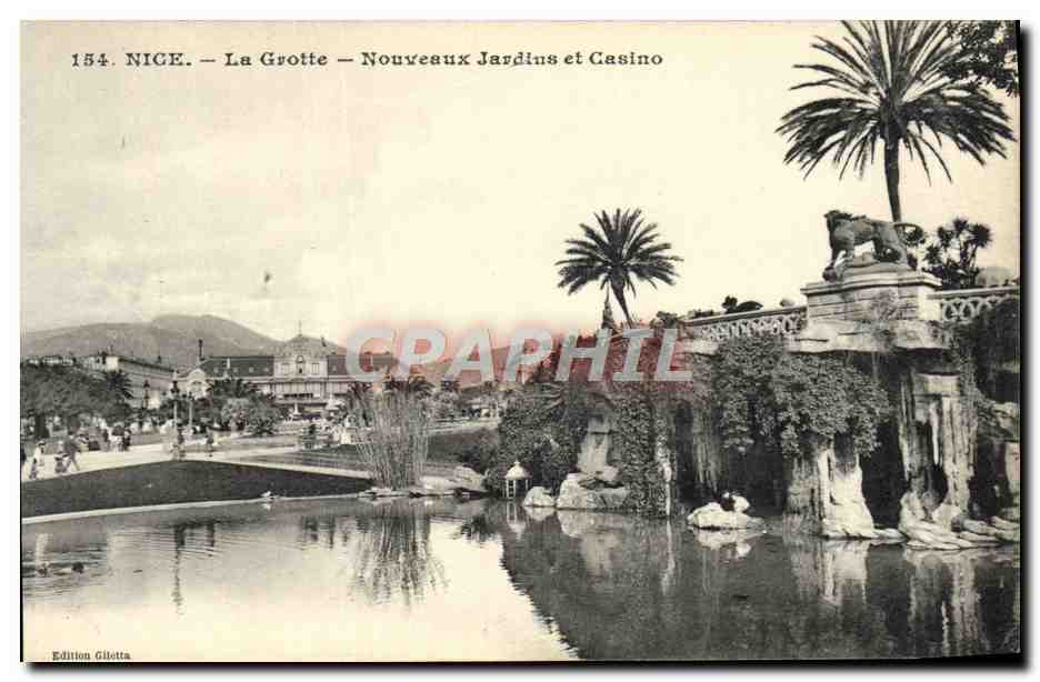 CPA Nice La Grotte Nouveaux Jardins et Casino