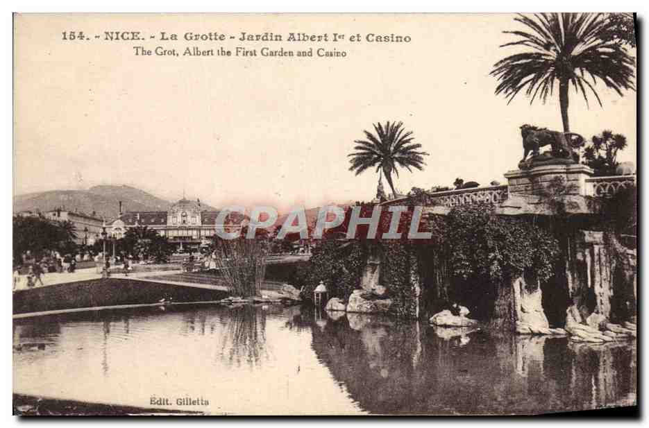 CPA Nice La Grotte Jardin Albert 1er et Casino 
