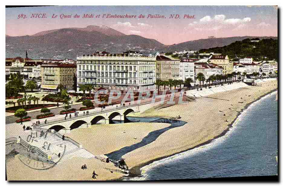 CPA Nice Le Quai du Midi et L'Embouchere du Paillon