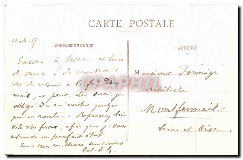 CPA Nice Vue Generale Prise Du Mont Boron — Verso
