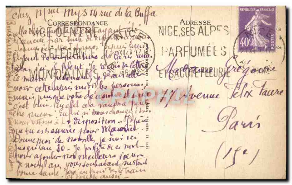CPA Nice La Jetee du Soleil a Rouba Capeou — Verso