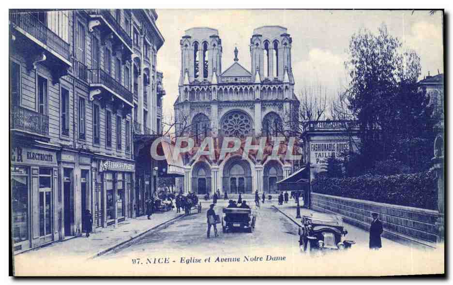 CPA Nice Eglise et Avenue Notre Dame