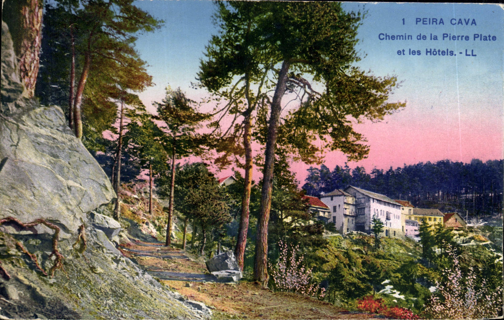 CPA Peira Cava Chemin de la Pierre Plate et les hotels