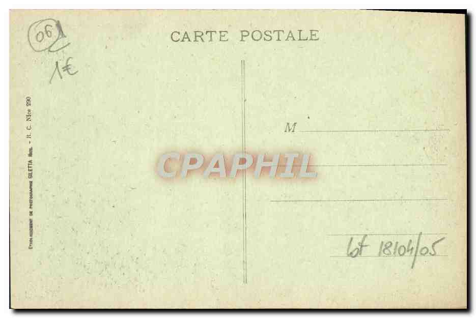CPA Nice Cascade de Gairaut Canal de la Vesubie — Rückseite