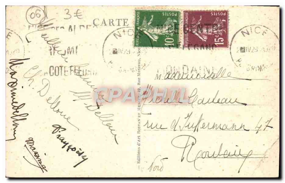 CPA Nice Vue Generale Prise du Chateau — Verso