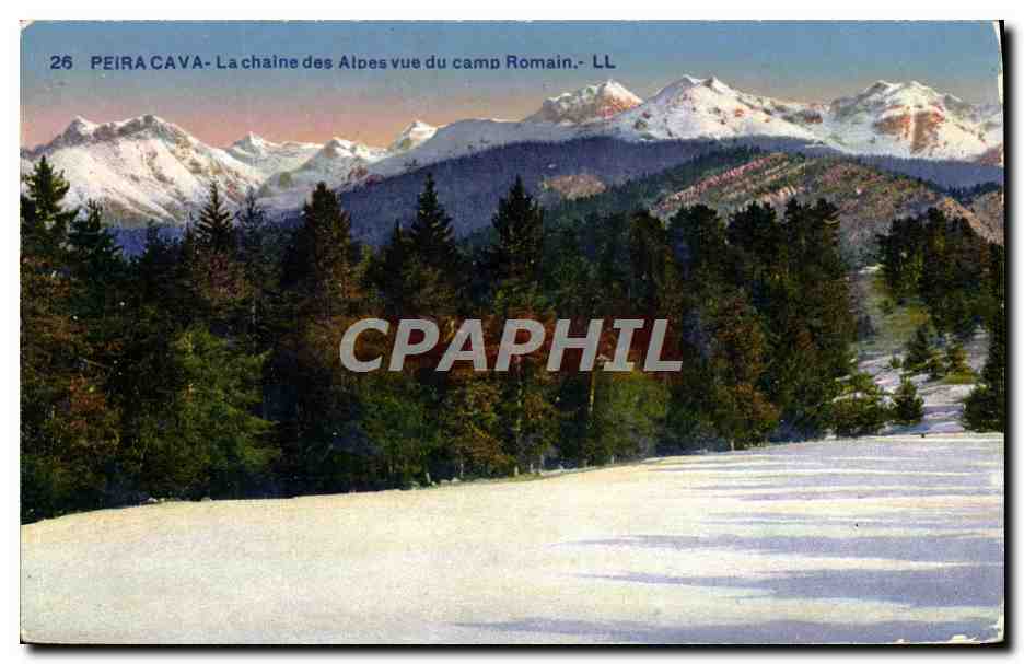 CPA Peira Cava La Chaine des Alpes Vue du Camp Romain
